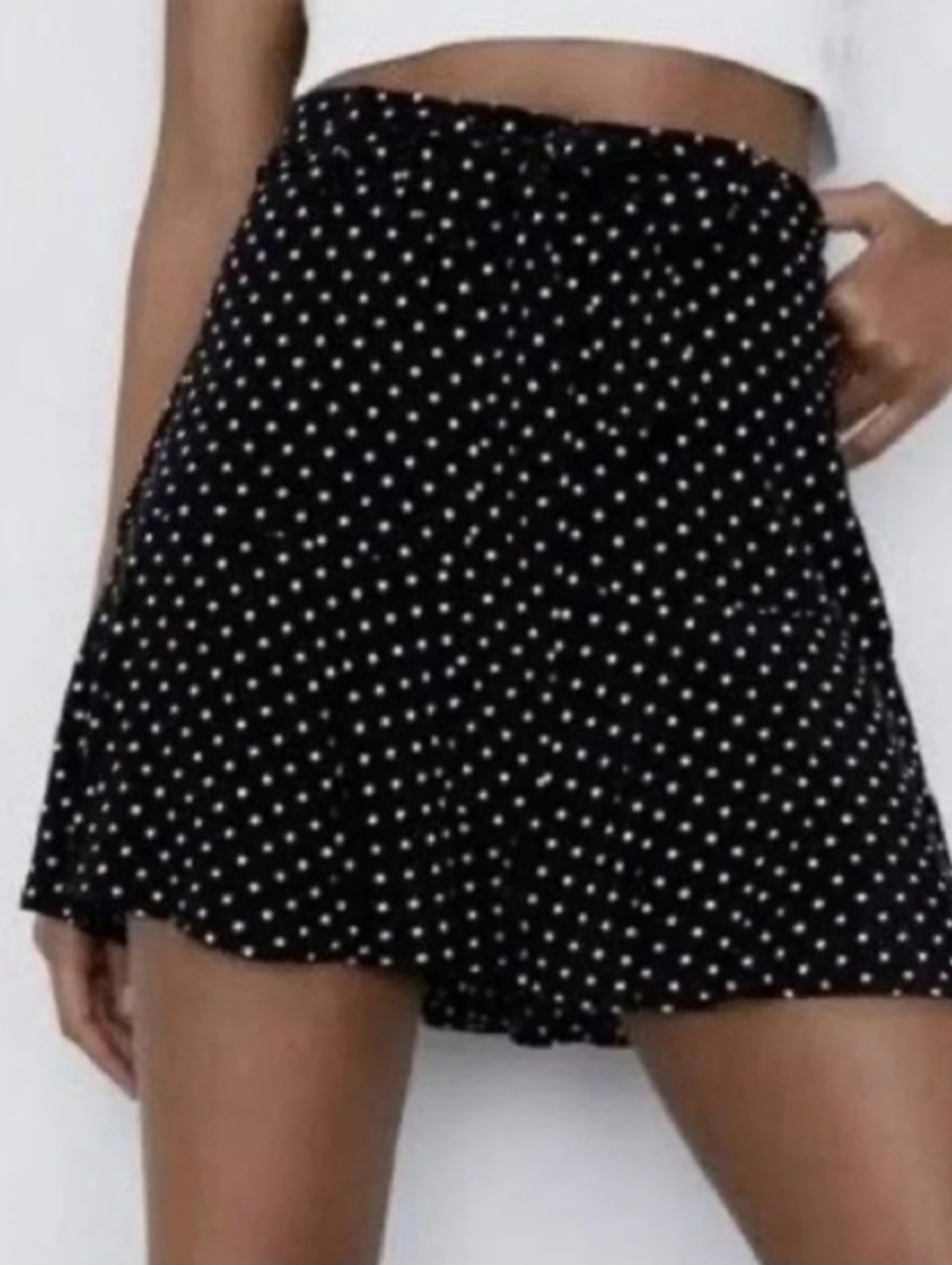 Zara Black with White Polka Dot Skort Size MED